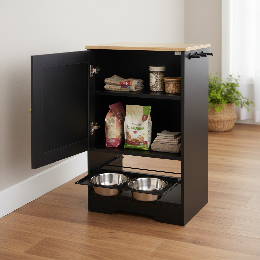 Den & Bone Rattan Feeding Cabinet