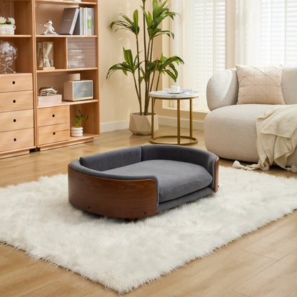 Nordic Walnut Dog Sofa - Black